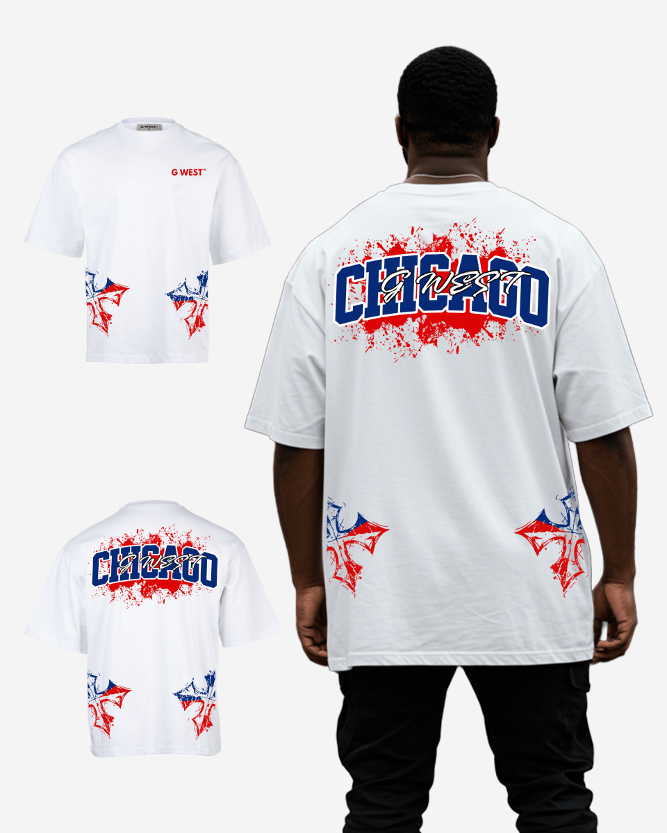 G West Chicago Blood Arch Logo T-Shirts Big and Tall - G West
