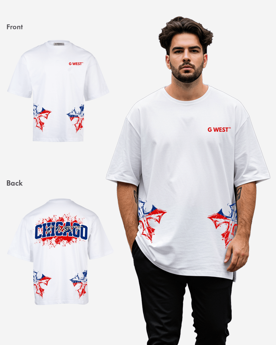 G West Chicago Blood Arch Logo T-Shirts Big and Tall - G West