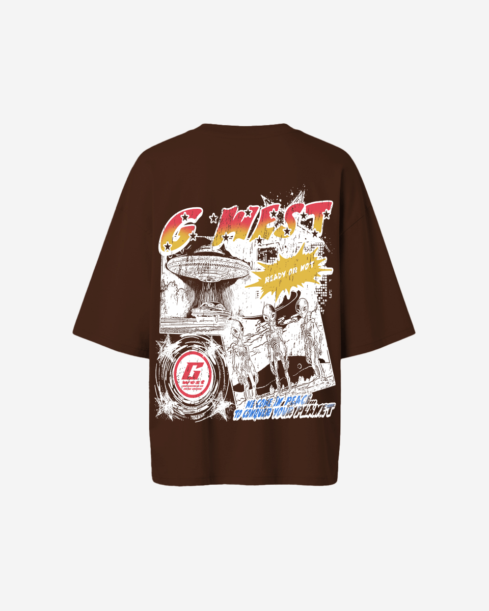 G West Cosmic Sky Ride Double Hit Premium Oversized Tee - WOMEN - G West