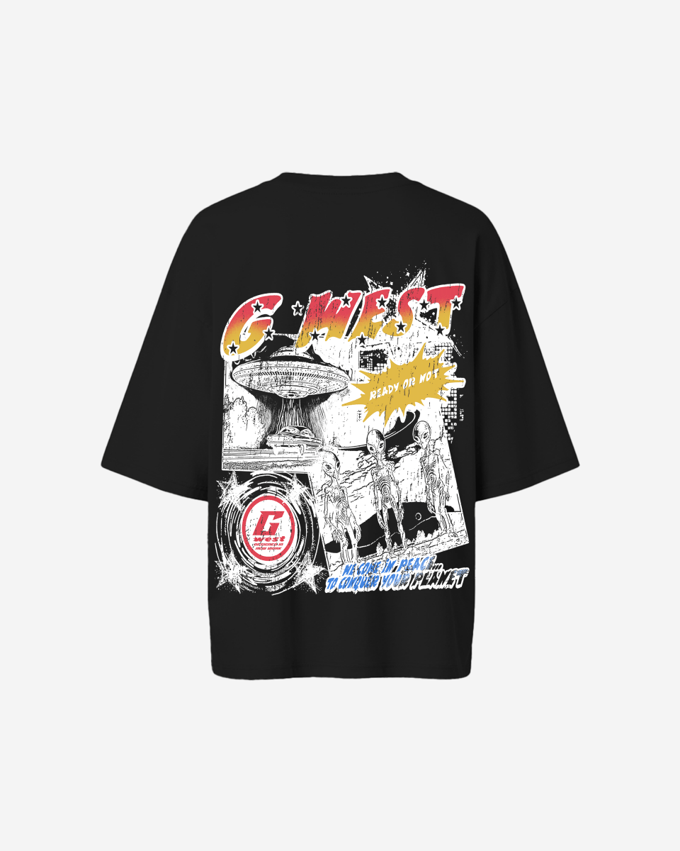 G West Cosmic Sky Ride Double Hit Premium Oversized Tee - WOMEN - G West