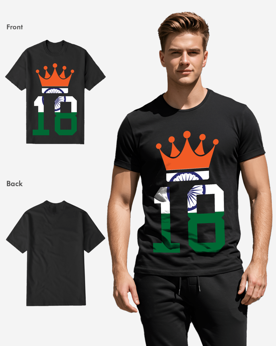 G West Cricket India King - 18 T-Shirt : Gwdtfl2412 - 3 Colors - G West