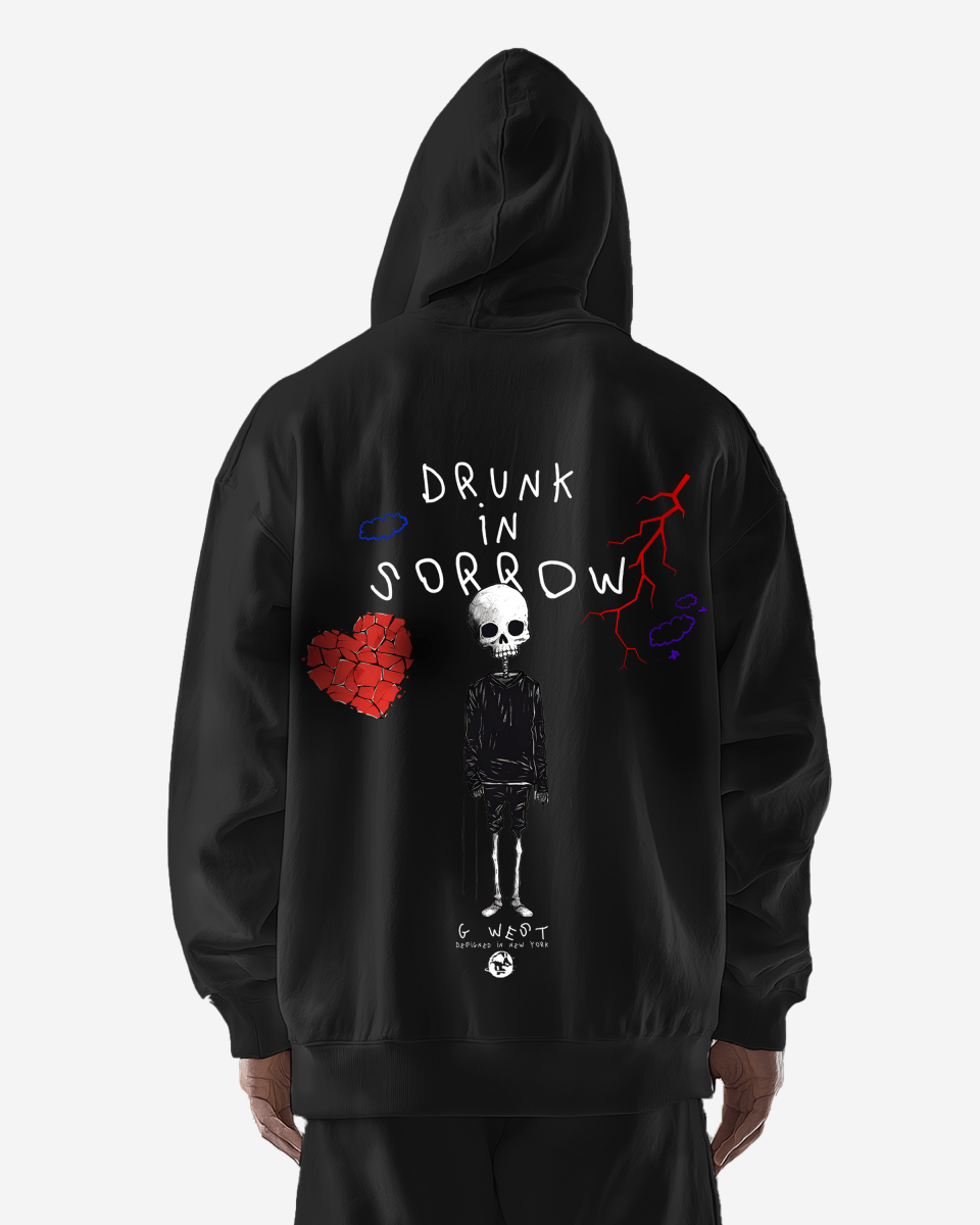 G West Drunk In Sorrow Heavy Premium Oversize Hoodie - G West