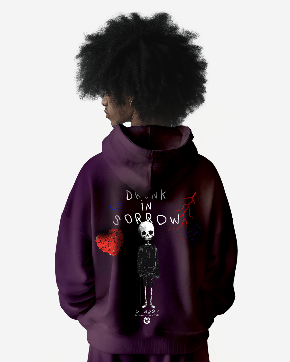 G West Drunk In Sorrow Heavy Premium Oversize Hoodie - G West