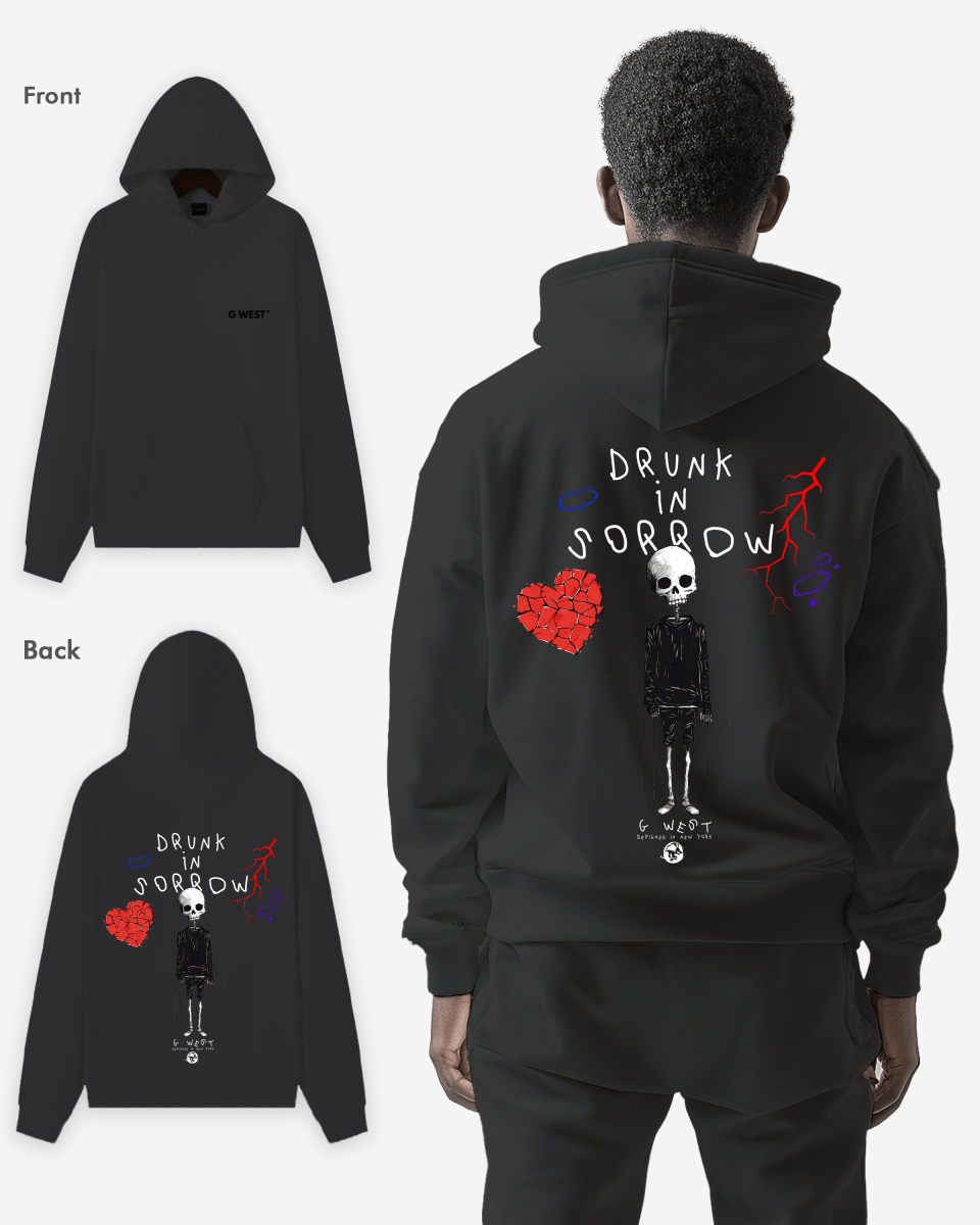 G West Drunk In Sorrow Heavy Premium Oversize Hoodie - G West