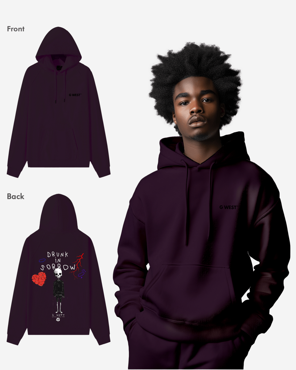 G West Drunk In Sorrow Heavy Premium Oversize Hoodie - G West