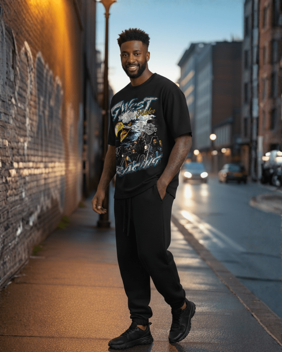 G West Eagle Fury Riders Oversized Men's T-Shirt - G West