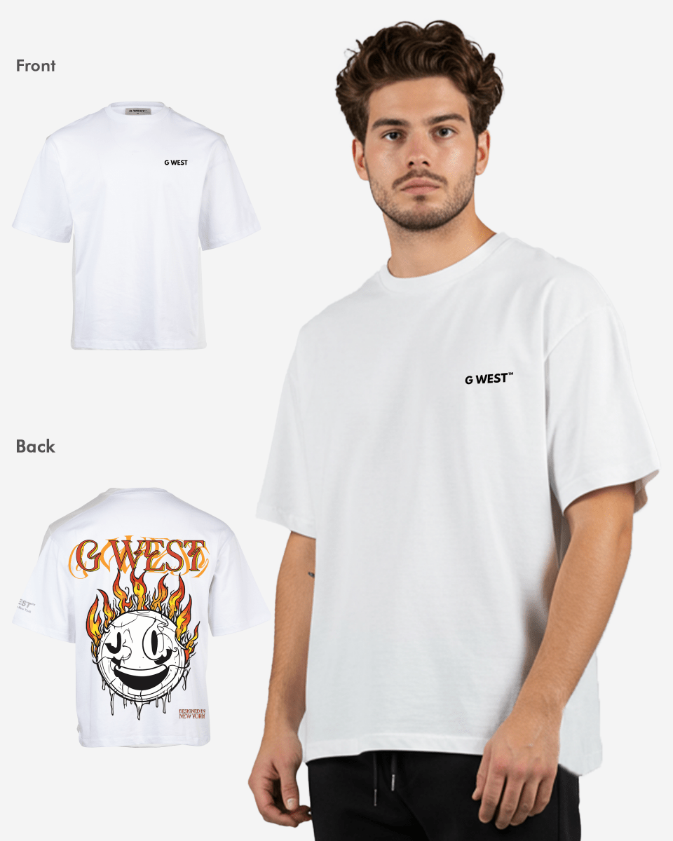 G West Fire Smile Life Style Oversized Tee Mens - G West