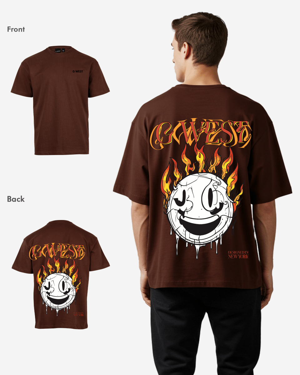 G West Fire Smile Life Style Oversized Tee Mens - G West