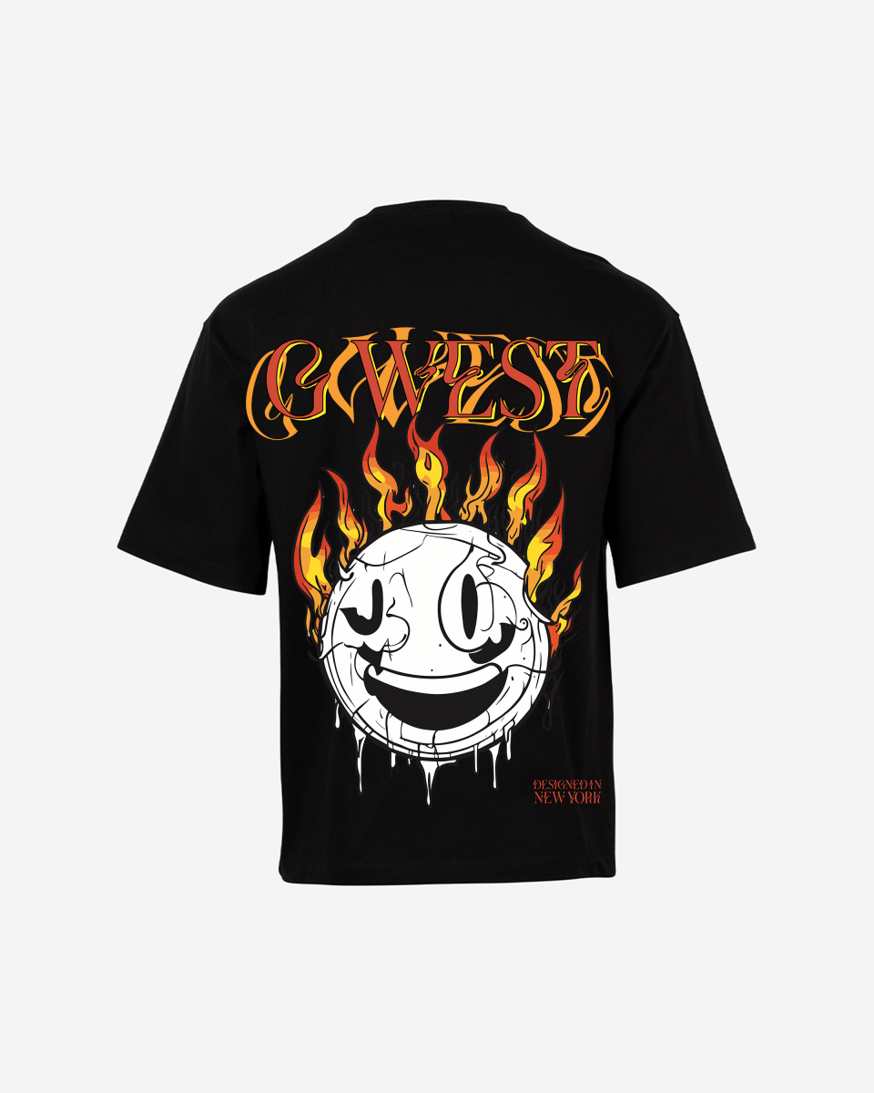 G West Fire Smile Life Style Oversized Tee Mens - G West