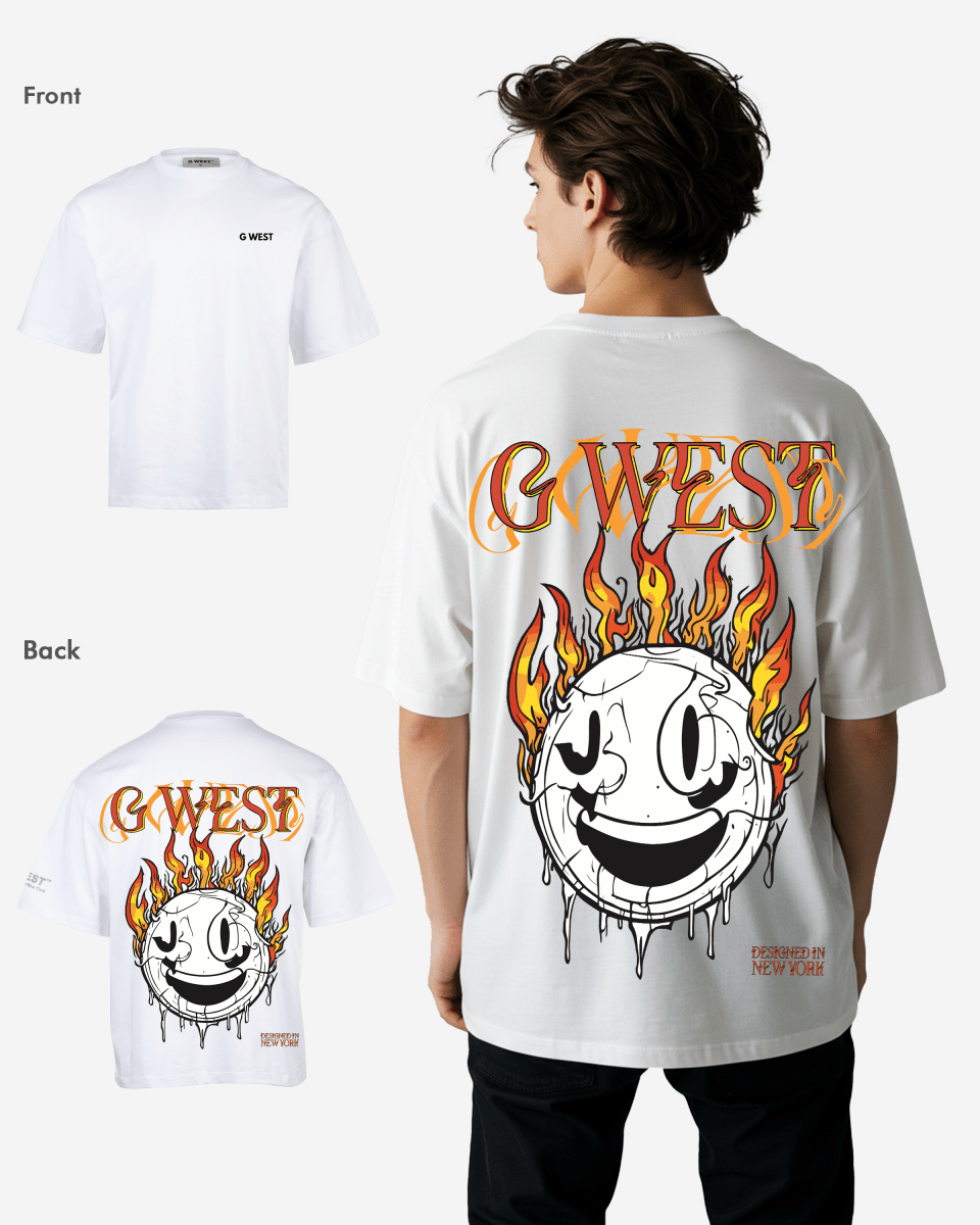 G West Fire Smile Life Style Oversized Tee Mens - G West