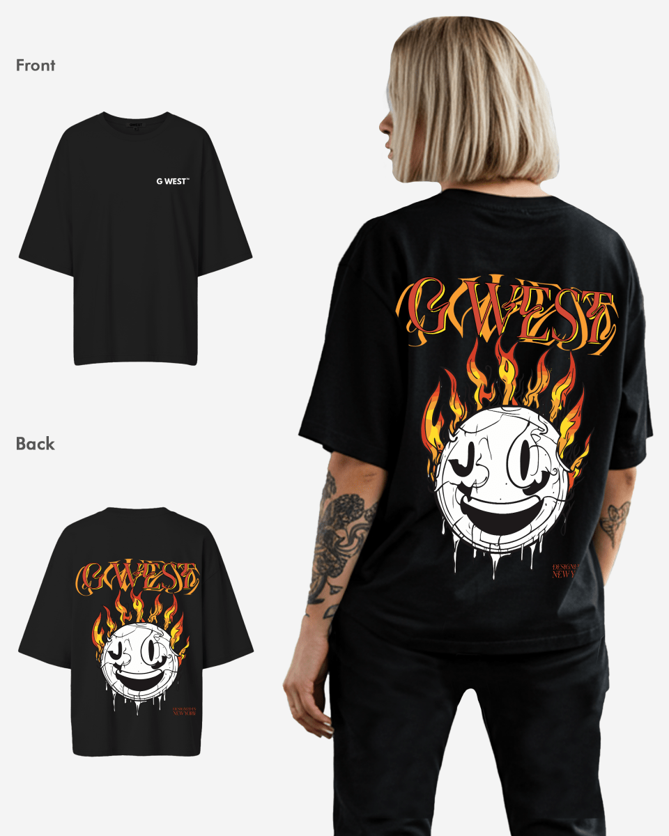 G West Fire Smile Lifestyle Oversized Tee - WOMEN - G West
