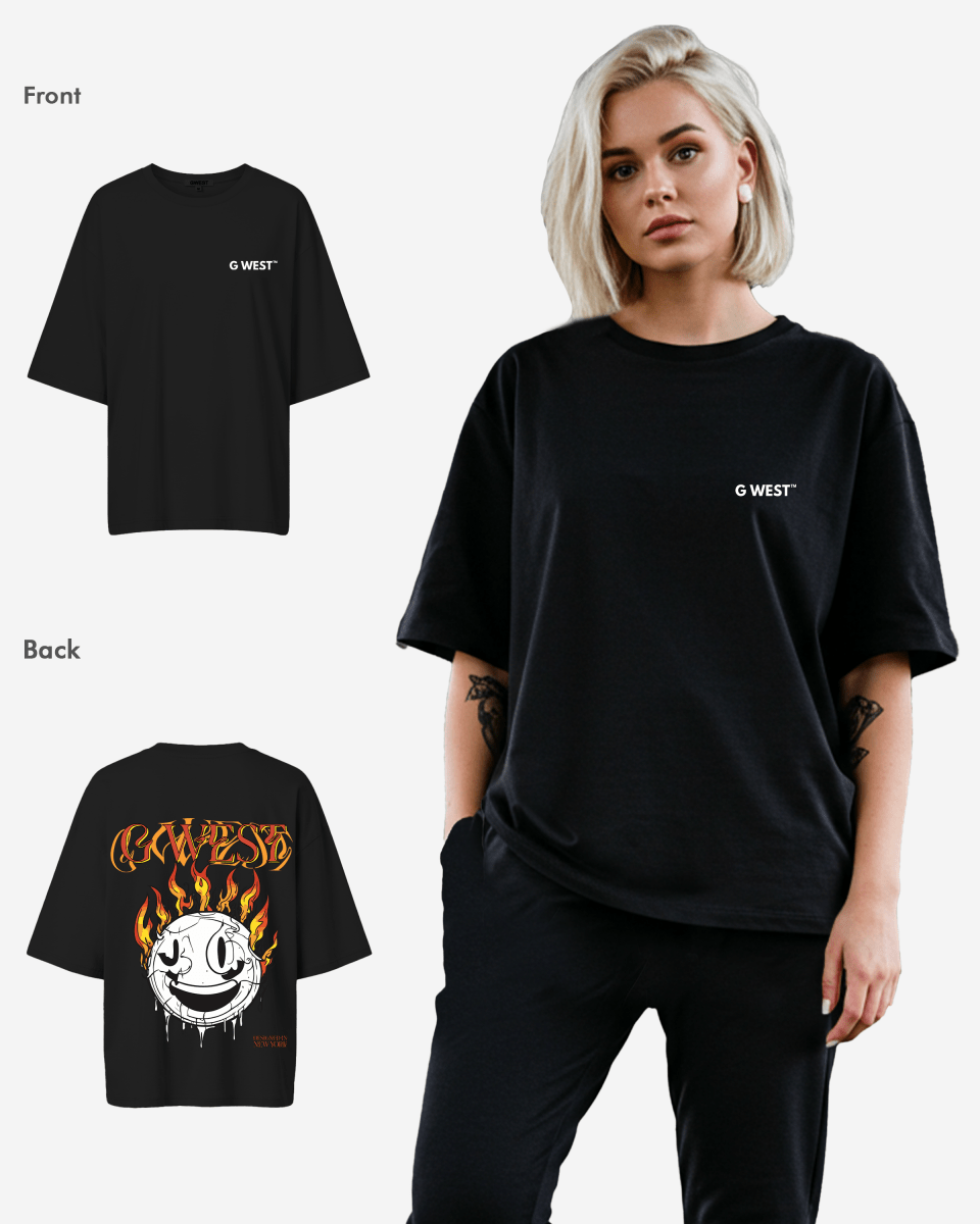 G West Fire Smile Lifestyle Oversized Tee - WOMEN - G West