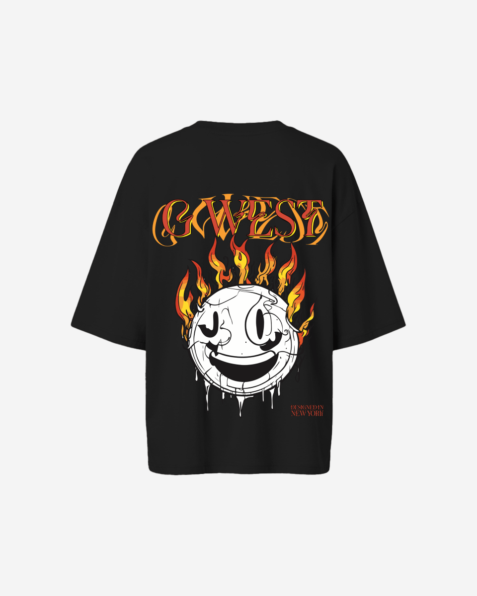G West Fire Smile Lifestyle Oversized Tee - WOMEN - G West
