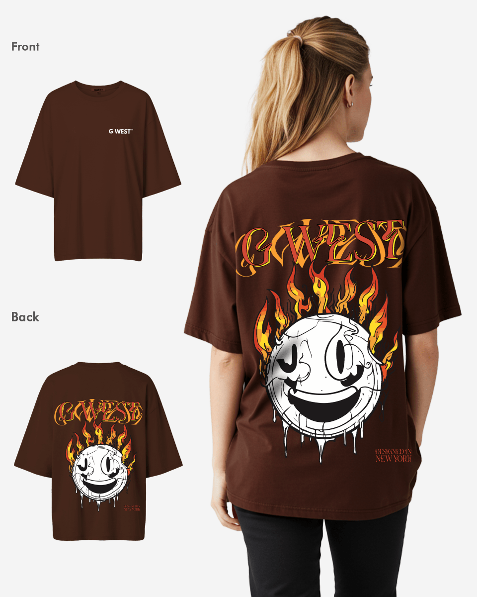 G West Fire Smile Lifestyle Oversized Tee - WOMEN - G West