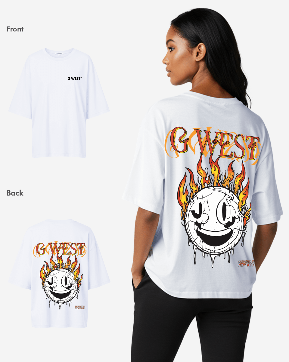 G West Fire Smile Lifestyle Oversized Tee - WOMEN - G West