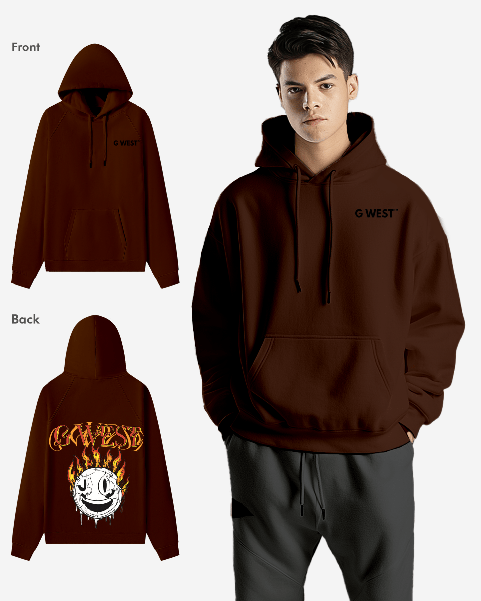 G West Fire Smile Oversize Hoodie Mens Style - G West