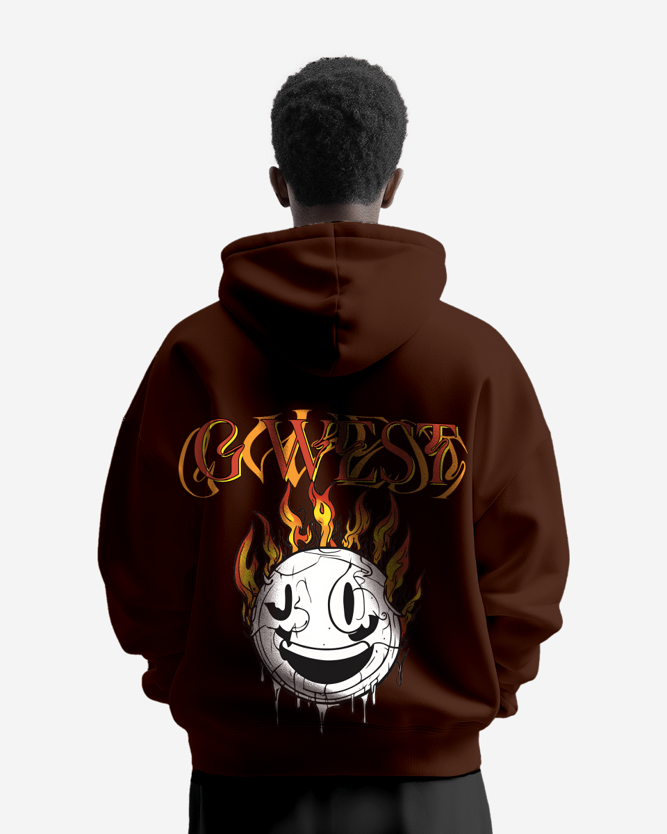 G West Fire Smile Oversize Hoodie Mens Style - G West