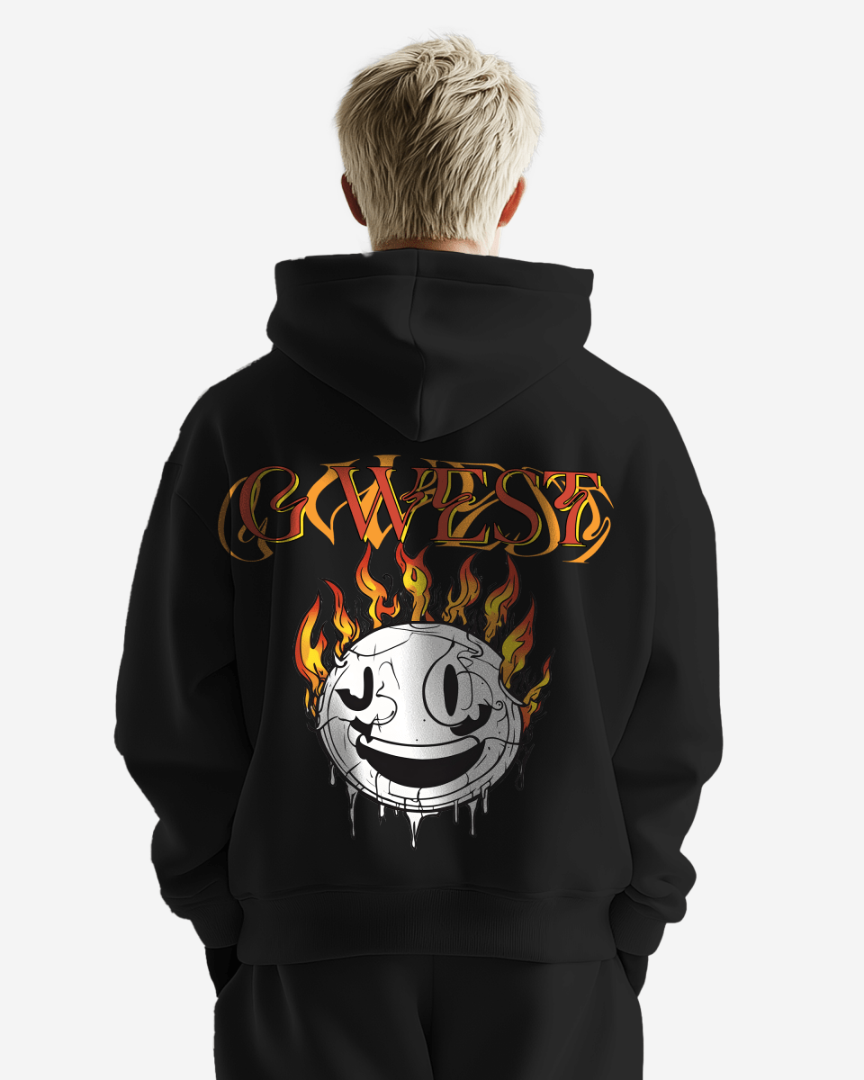 G West Fire Smile Oversize Hoodie Mens Style - G West