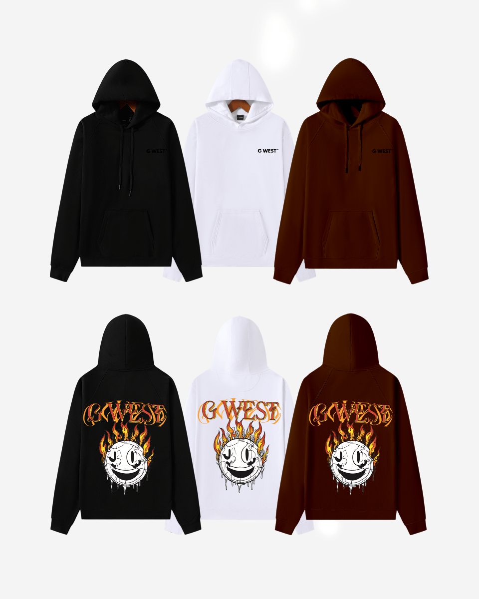 G West Fire Smile Oversize Hoodie Mens Style - G West