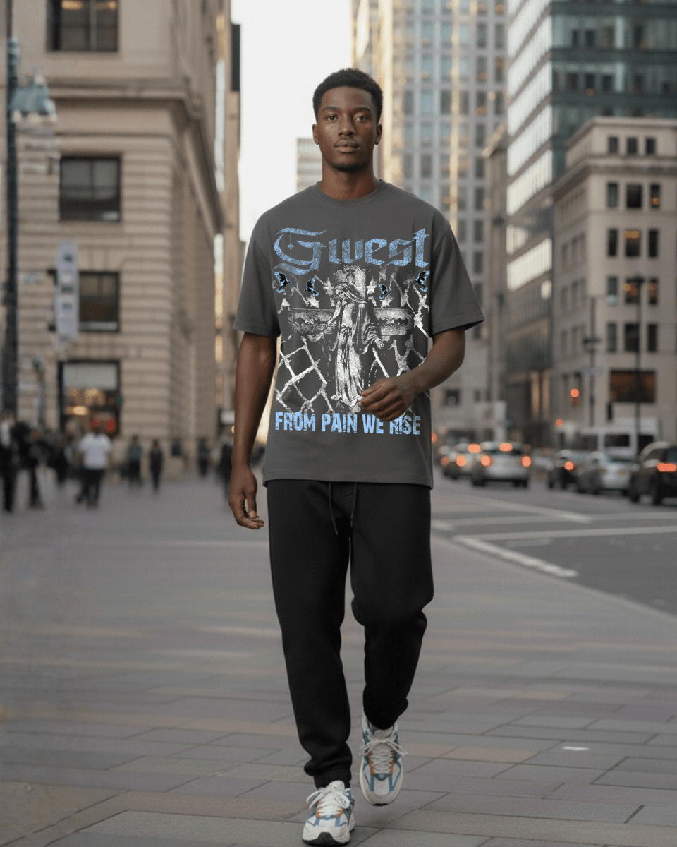 G West From Pain We Rise Oversized Men's T-Shirt - G West