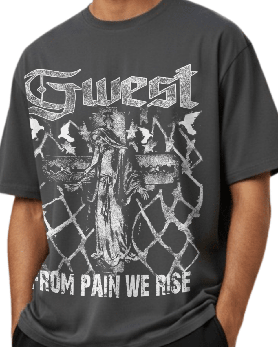 G West From Pain We Rise Oversized Men's T-Shirt - G West