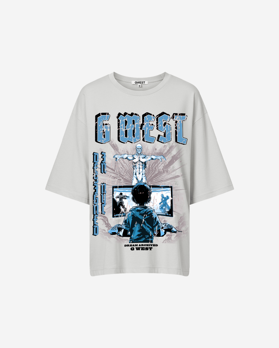 G West Game of G Baby Blue Black Oversized Tee - Women - G West
