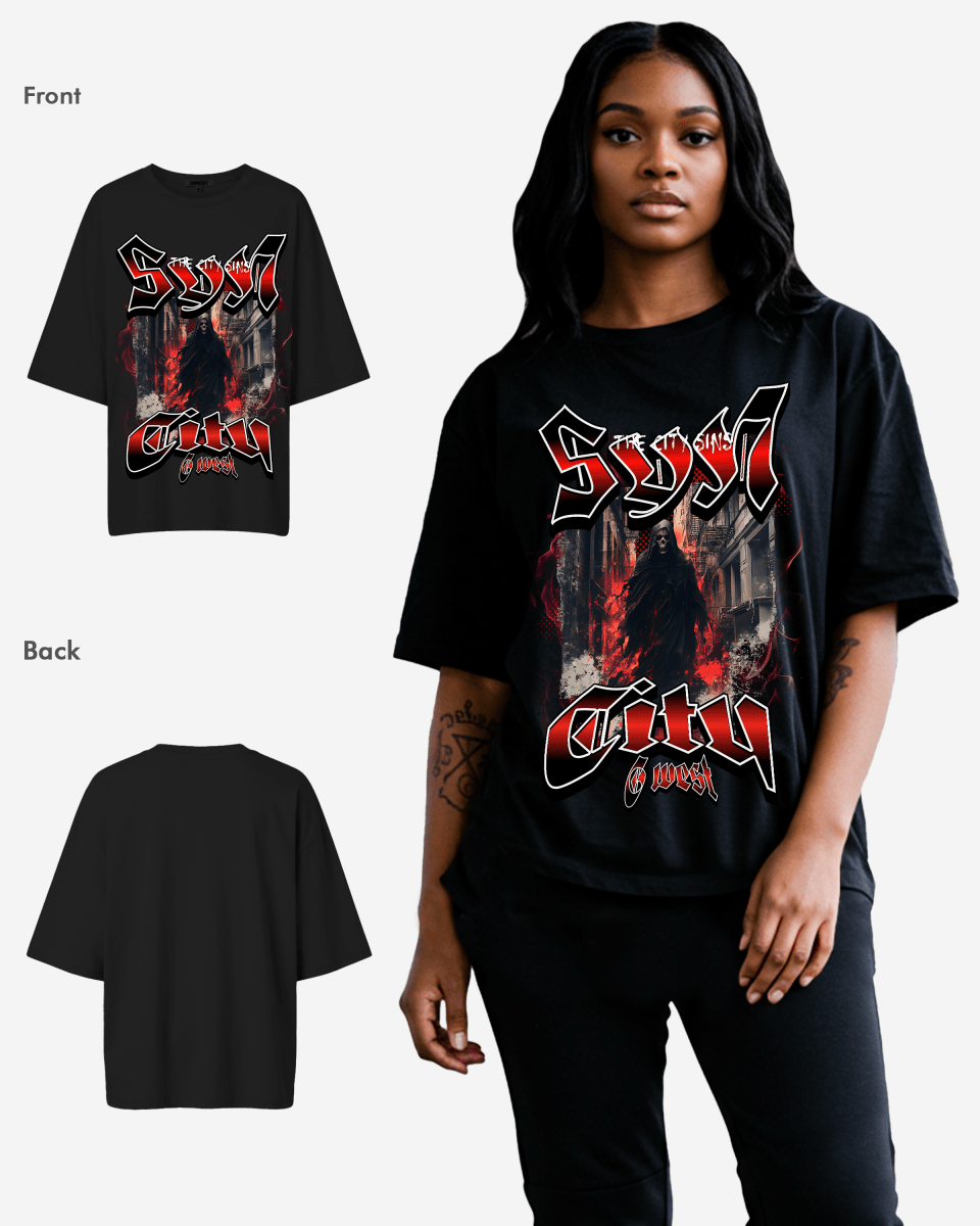 G WEST Ghost City Oversized Tee - WOMEN - G West