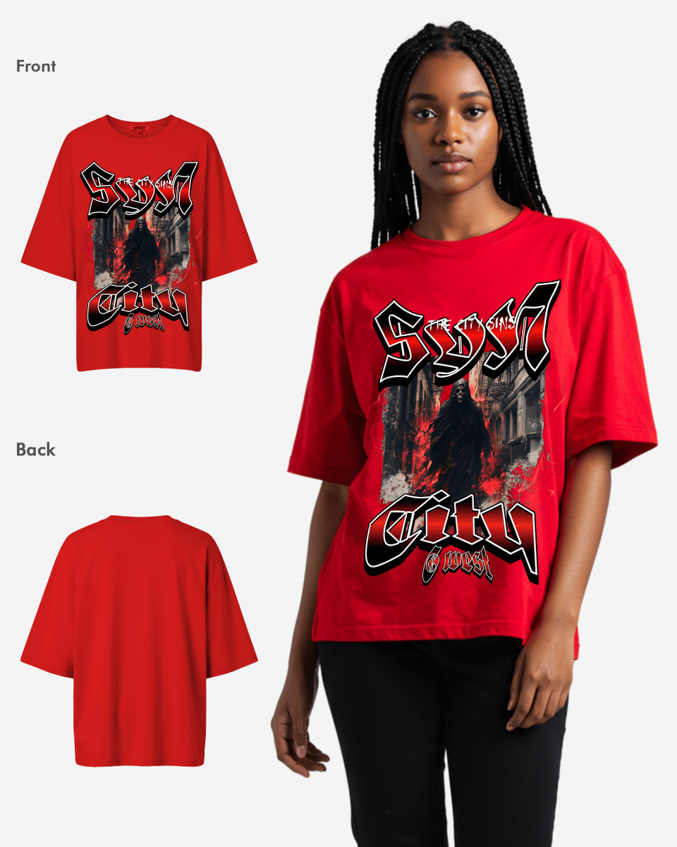 G WEST Ghost City Oversized Tee - WOMEN - G West