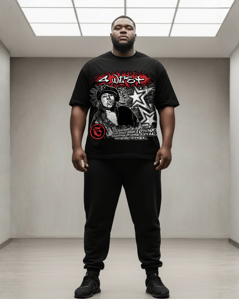 G West Graffiti Heat Big And Tall Oversized T-Shirt - G West
