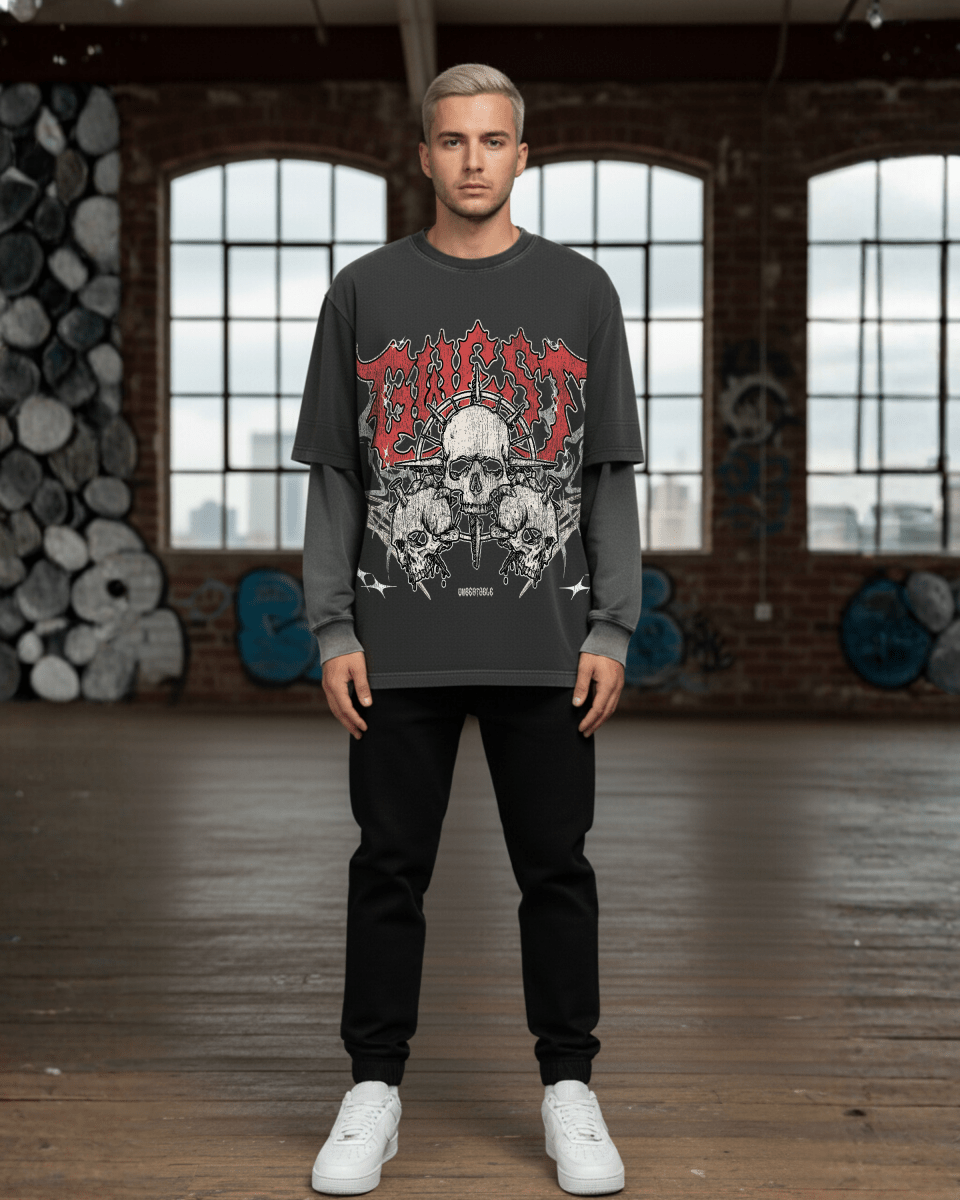 G West Hell Claw Two Tone Sleeve Men's Tee - G West