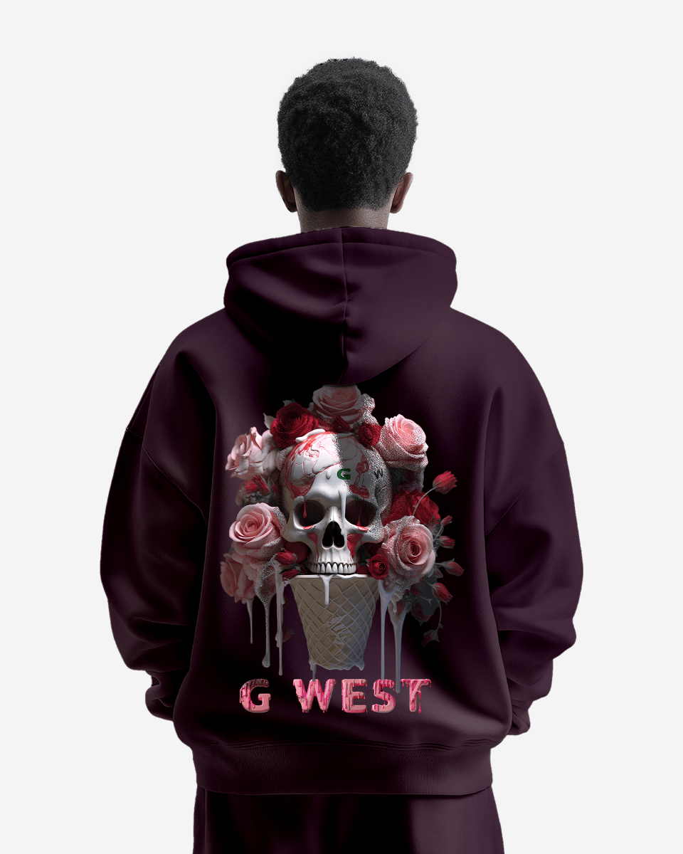 G West Ice Cream Skull Heavy Premium Oversized Hoodie - G West
