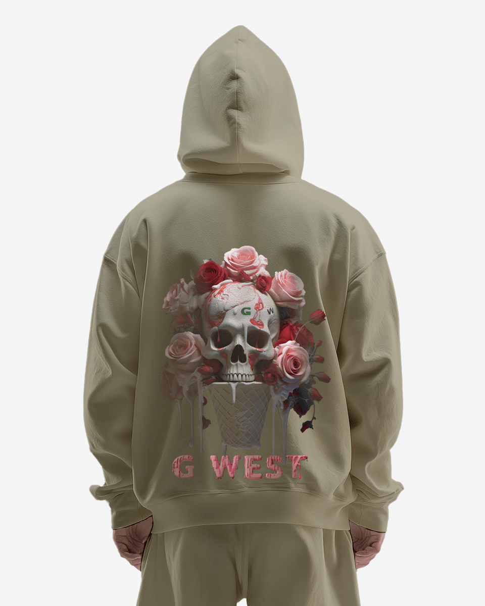 G West Ice Cream Skull Heavy Premium Oversized Hoodie - G West