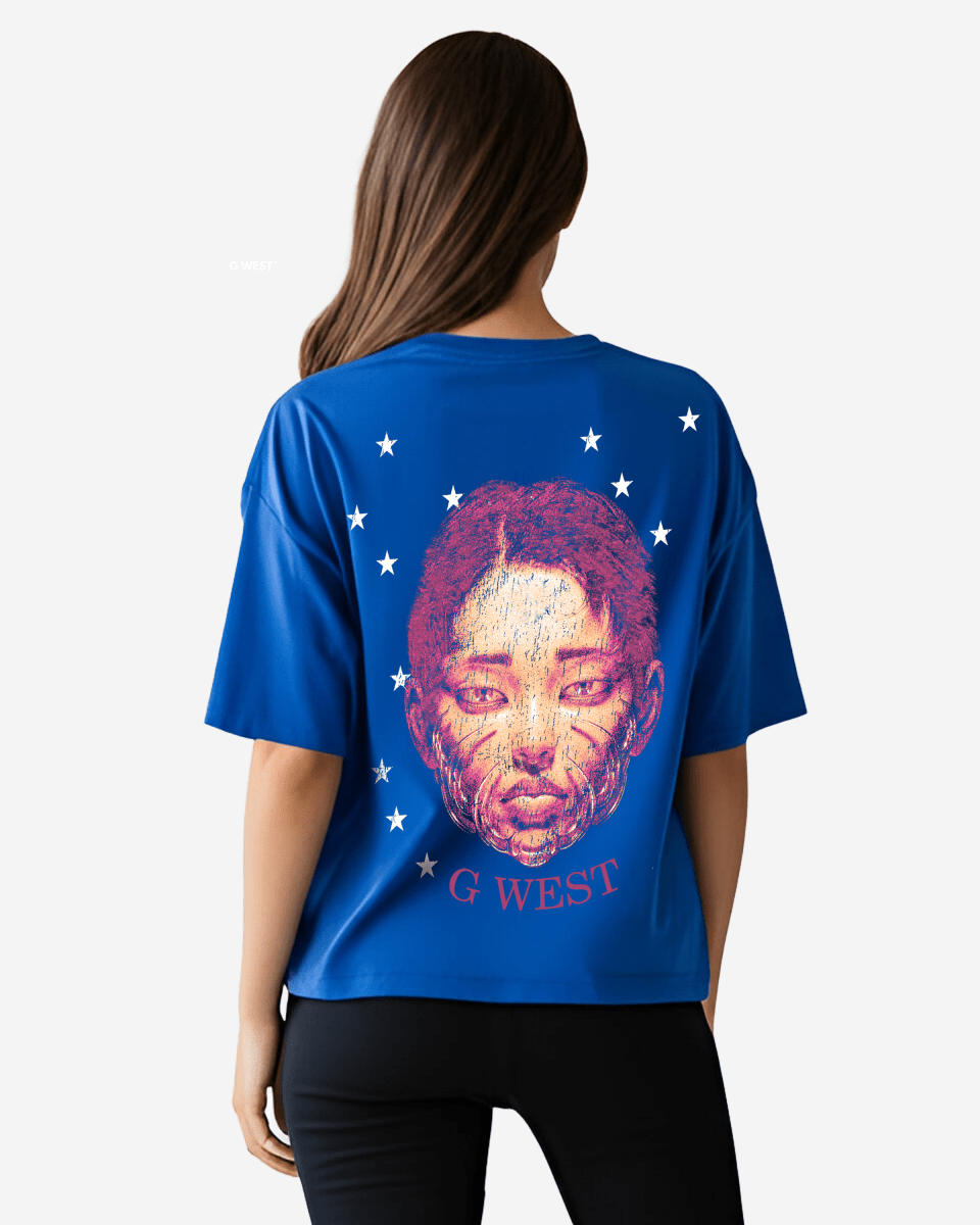 G West Illuminated Soul Double Hit Premium Oversized Tee Front And Back Print - WOMEN - G West