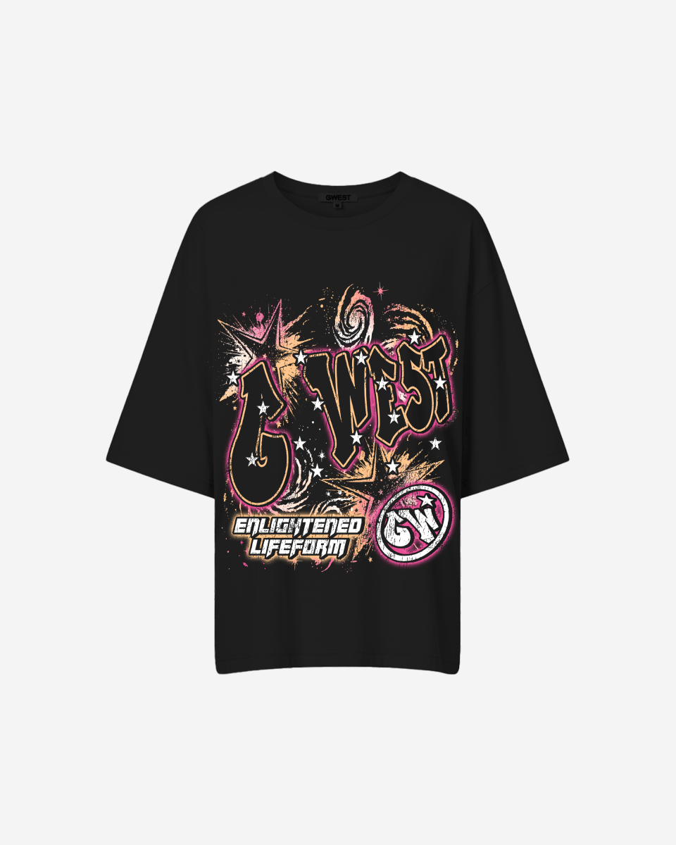 G West Illuminated Soul Double Hit Premium Oversized Tee Front And Back Print - WOMEN - G West