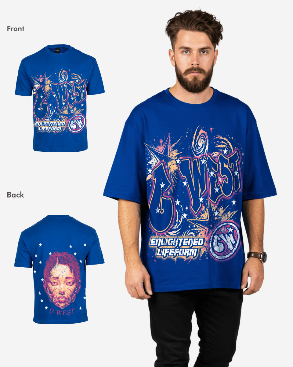 G West Illuminated Soul Double Hit Premium Oversized Tee Front And Back Print - G West