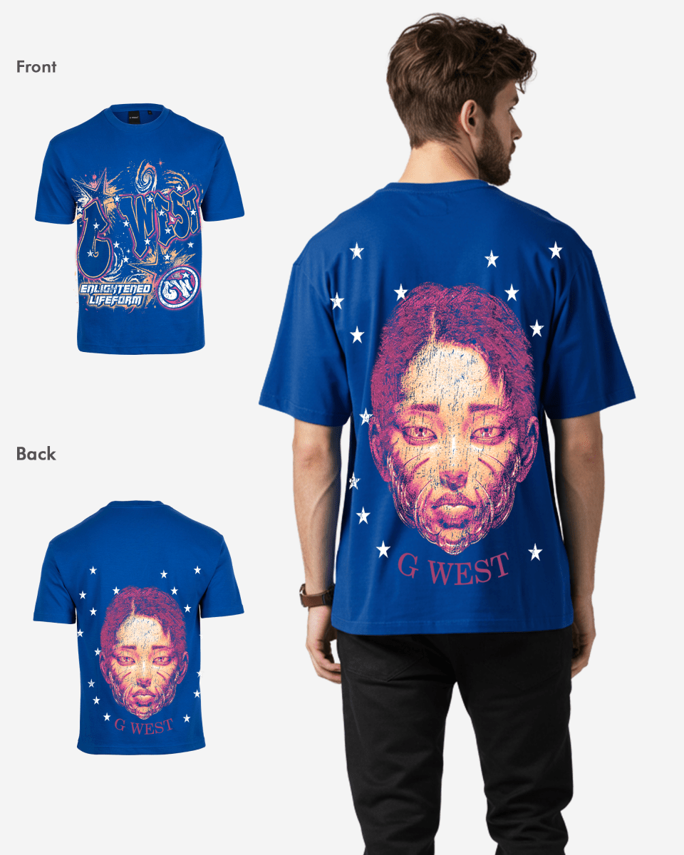 G West Illuminated Soul Double Hit Premium Oversized Tee Front And Back Print - G West