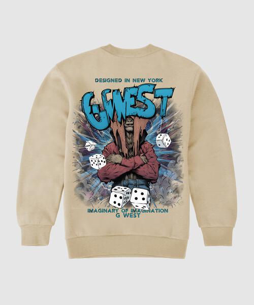 G West Imagine Of Imagination Fleece Crewneck With Invisible Zippers : Gwpcrwl9028 - 1 Colors - G West
