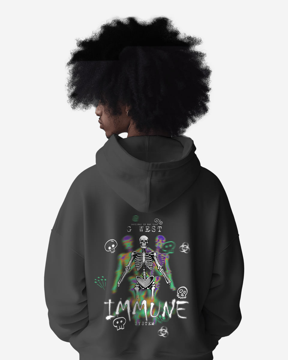 G West Imunne Skeleton Oversize Hoodie Mens Style - G West