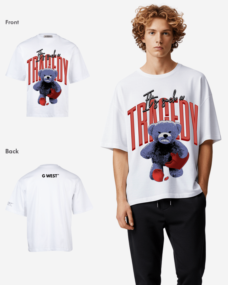 G - WEST IT'S SUCH A TRAGEDY OVERSIZED TEE GWROJMT98 - G West