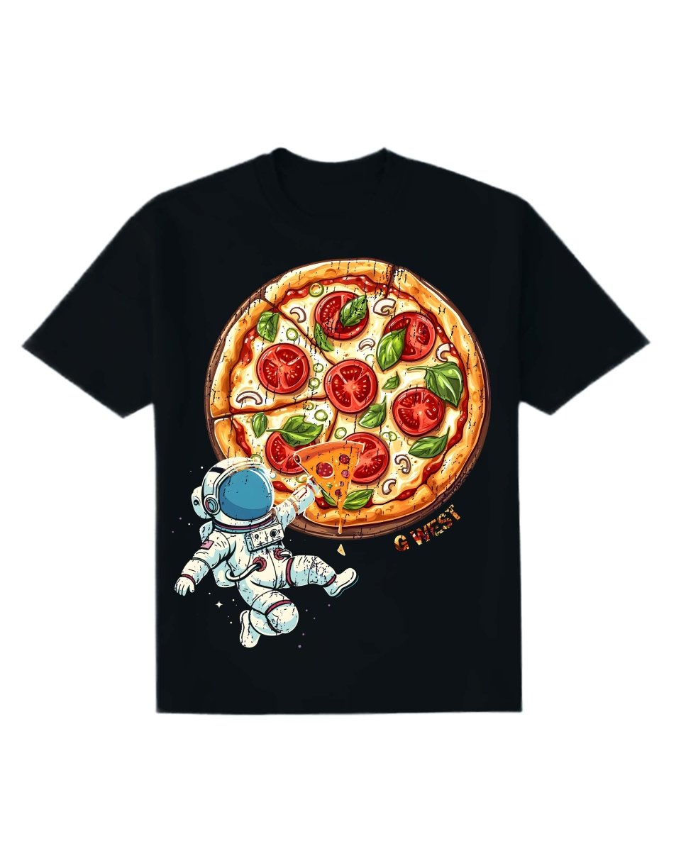 G West Kids Space Pizza Black Tee - Dtpbasty9067 - G West
