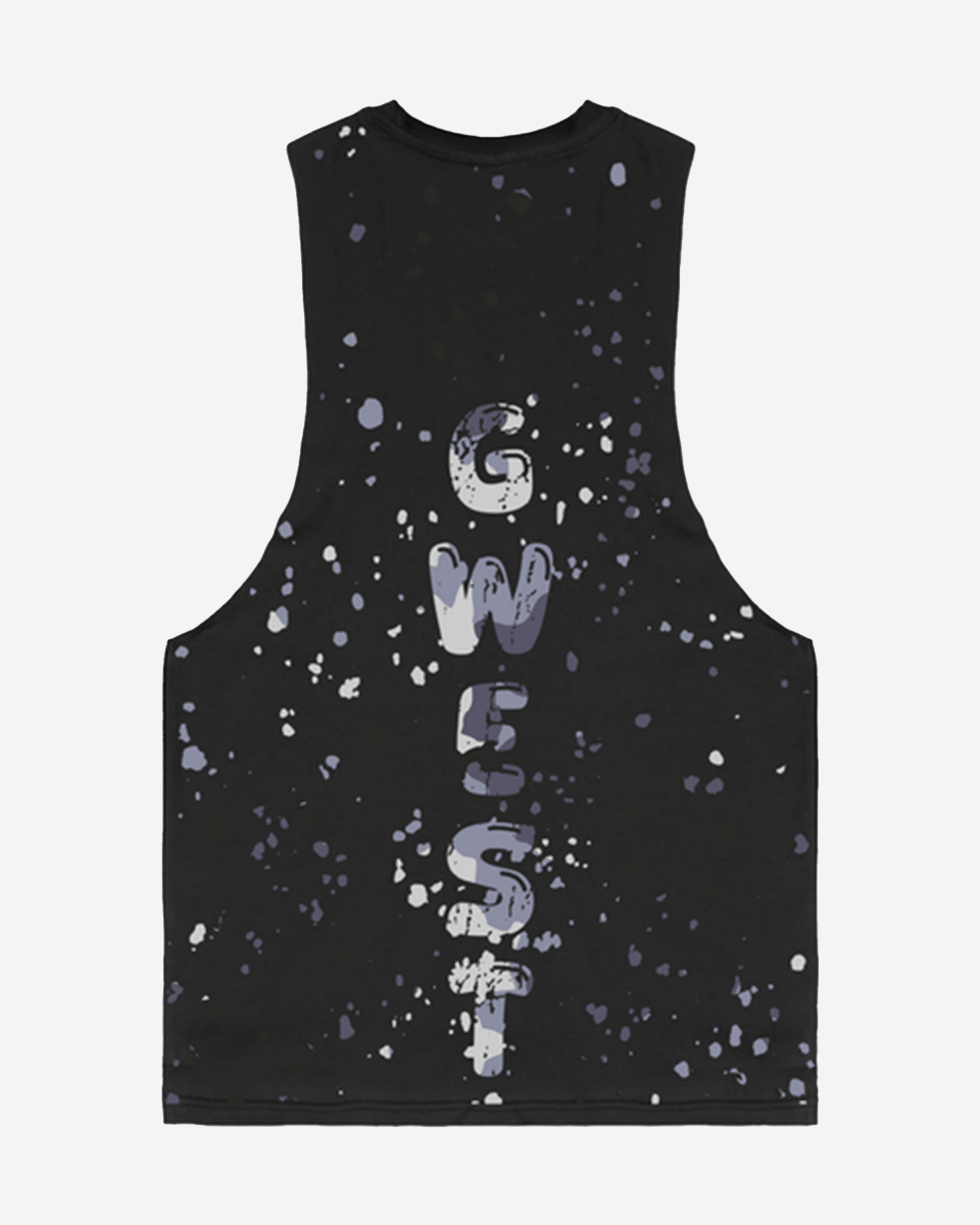 G WEST LOGO ARMY GREY SPLATTRE BLACK TANKS - G West