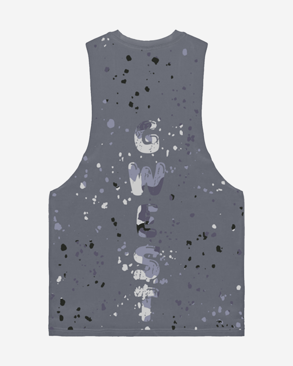 G WEST LOGO ARMY GREY SPLATTRE GREY TANKS - G West
