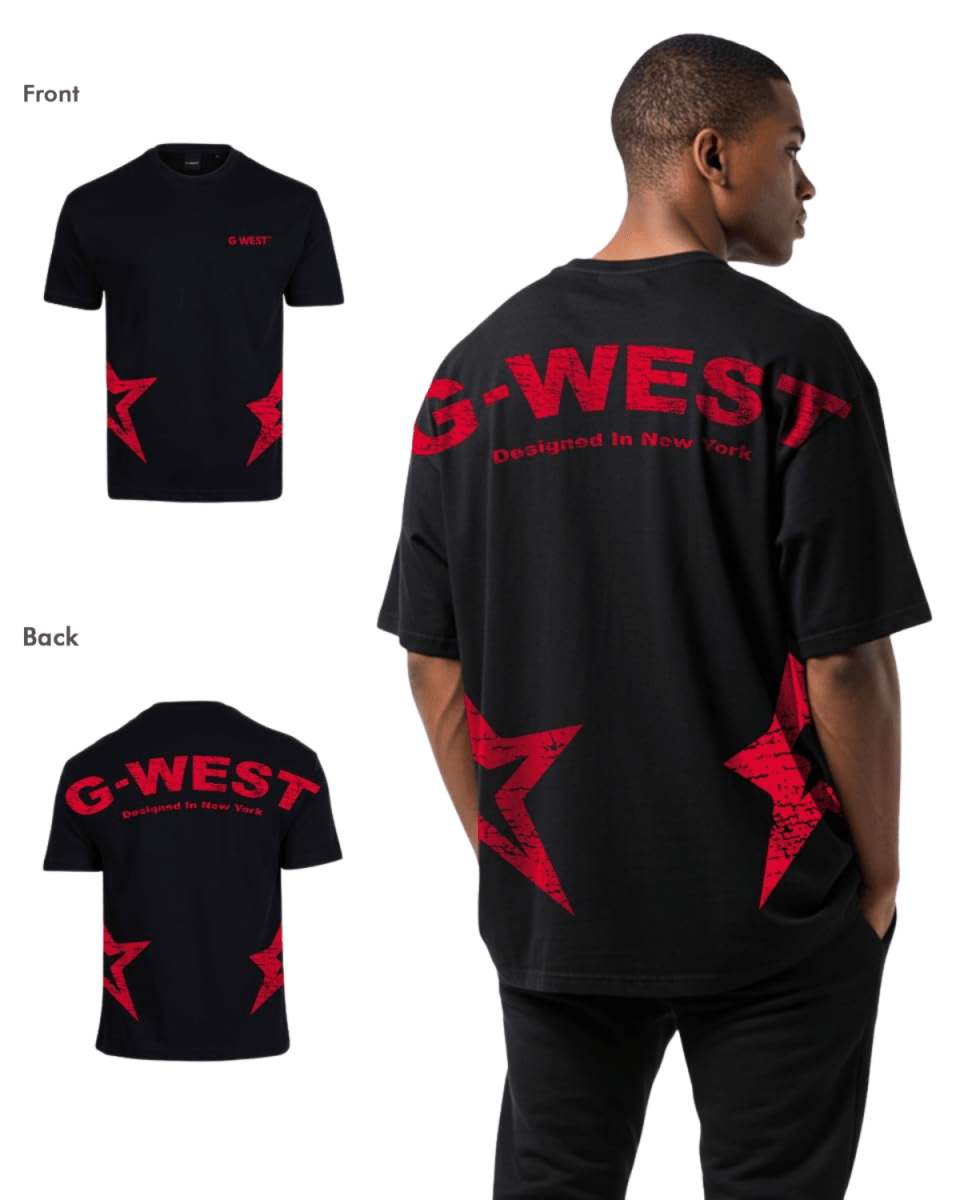G West Mens Arch Logo Oversized Tee - G West