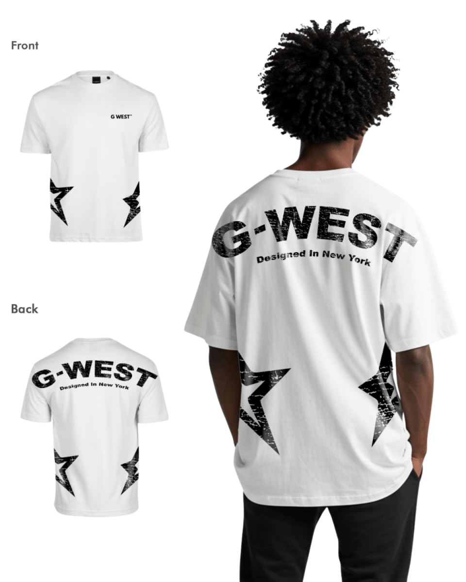 G West Mens Arch Logo Oversized Tee - G West