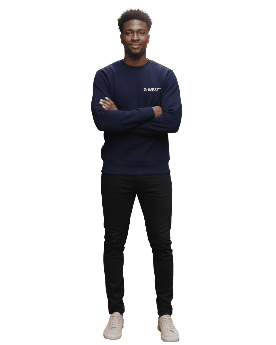 G West Men's Beer Helmet Zombie Heavy Premium Crewneck - G West