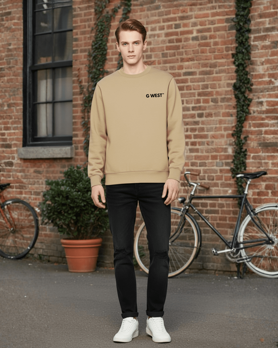 G West Men's Beer Helmet Zombie Heavy Premium Crewneck - G West