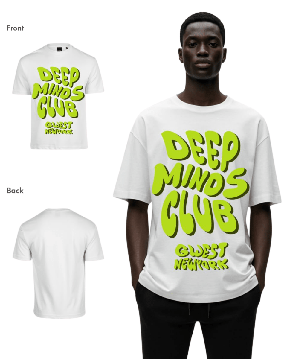 G West Mens Deep Minds Club Oversized Tee - G West