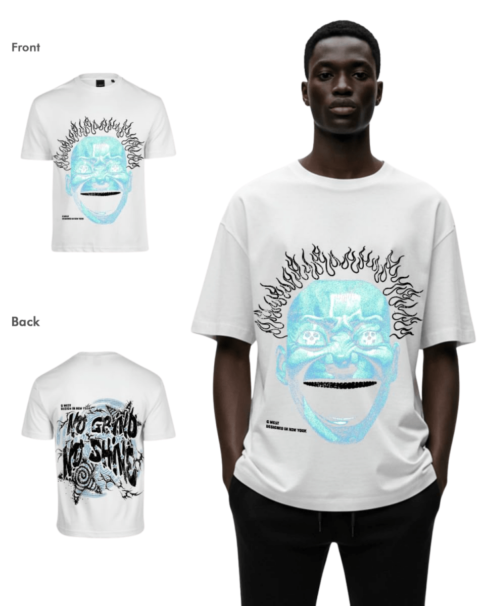 G West Mens Electrical Einstein Oversized Tee - G West