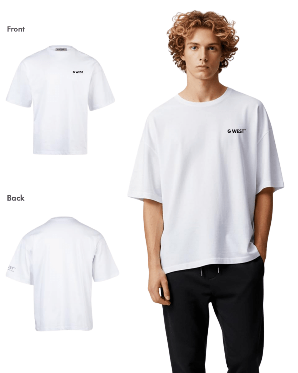 G West Mens Logo Keep Dry Oversized Tee - G West