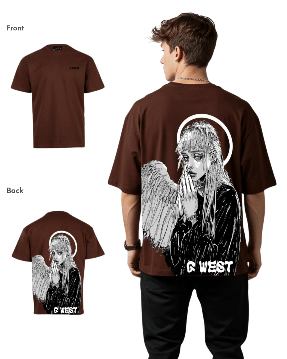 G West Mens Oversized Angel Girl Tee - G West